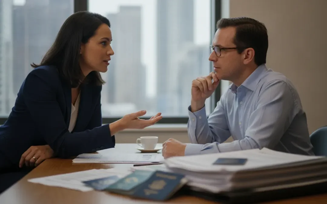 Foreign entrepreneur discussing U.S. company formation with a tax professional